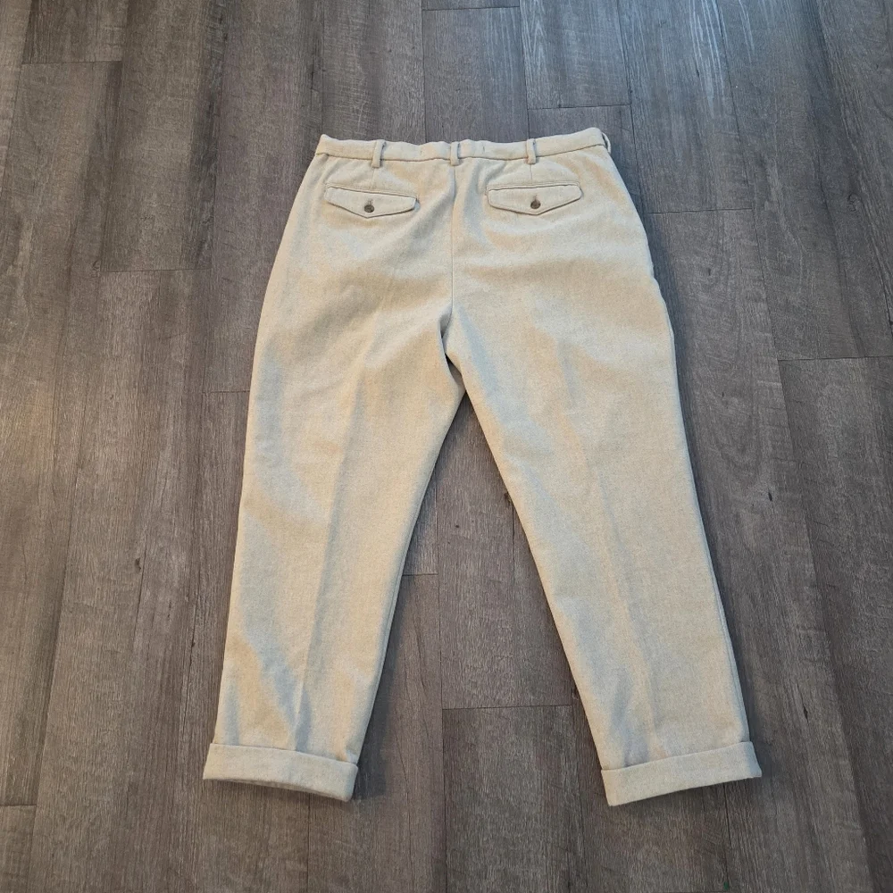 Banana Republic Wool Blend Trouser Pants Mens 38x32 Rustic Beige(38x 29)Actual